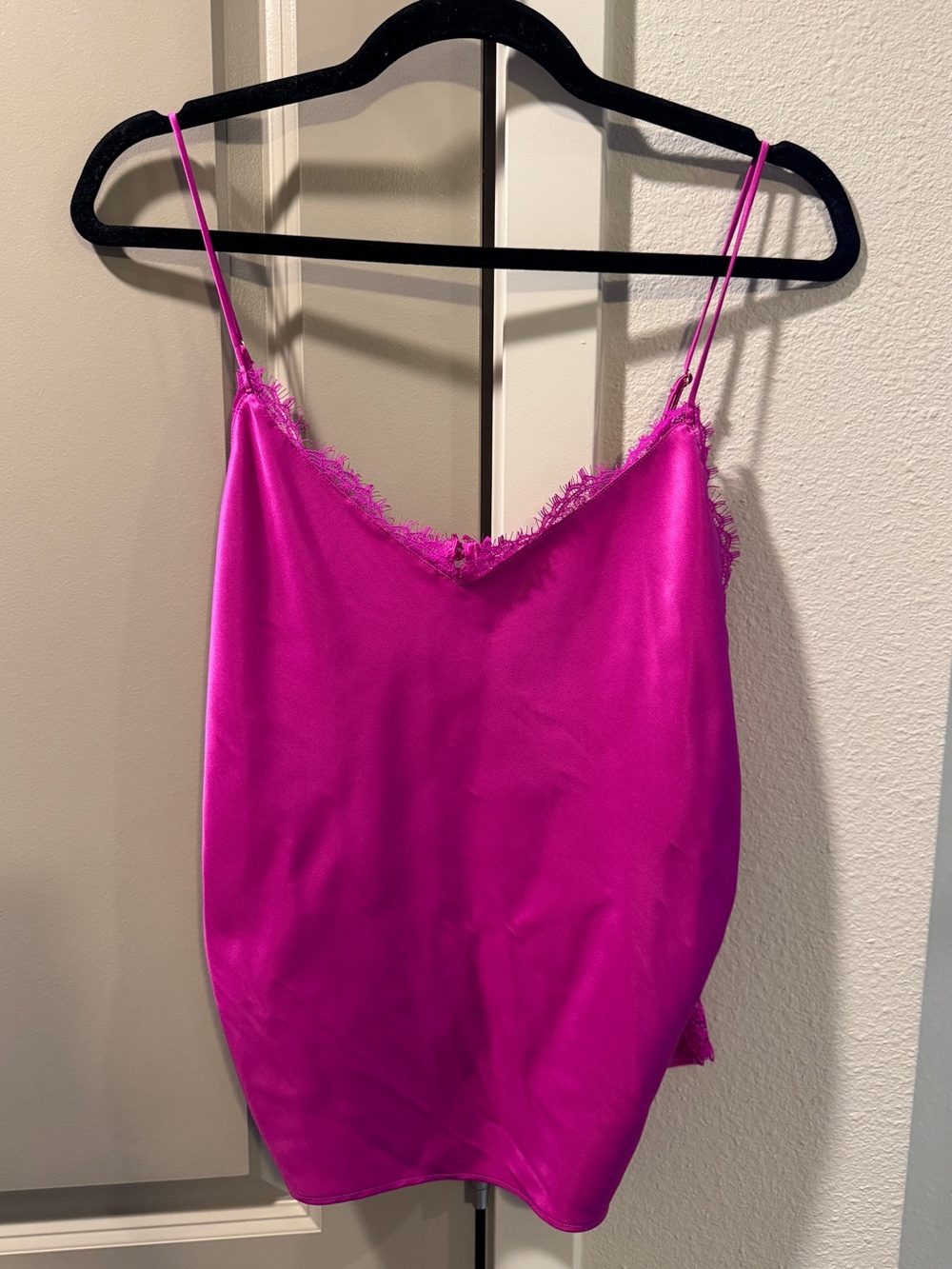 VS Silky Fuchsia Lace-Trim Cami Set - Women